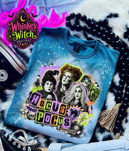 Witchy Halloween Bleached T-Shirt – Soft Spooky Season Tee