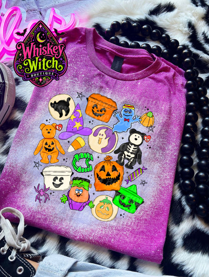 Retro Halloween Shirt | Hand Bleached Nostalgic Trick or Treat Graphic Tee