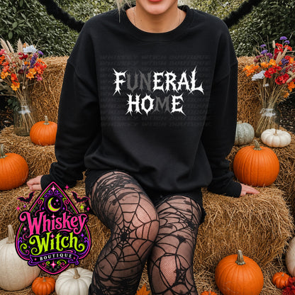 Funeral Home Feral Hoe Shirt | Hidden Message Gothic Tee & Sweatshirt | Funny Spooky Graphic Shirt