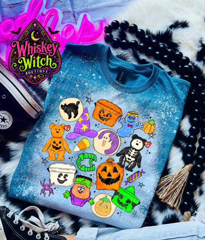 Retro Halloween Shirt | Hand Bleached Nostalgic Trick or Treat Graphic Tee