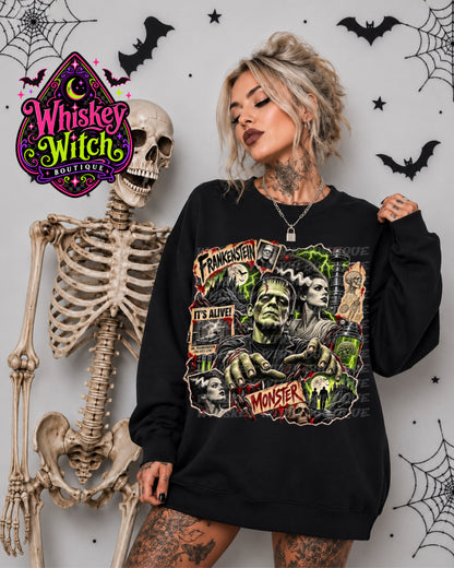 Frankenstein Monster Shirt | Vintage Horror Halloween Tee & Sweatshirt | Classic Monster Graphic