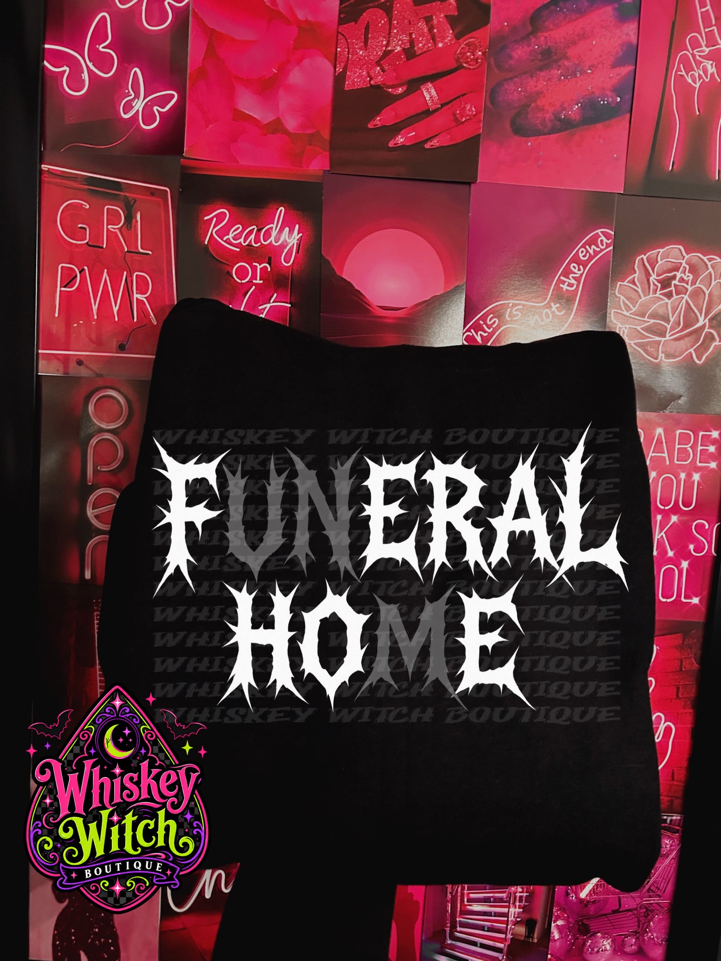 Funeral Home Feral Hoe Shirt | Hidden Message Gothic Tee & Sweatshirt | Funny Spooky Graphic Shirt