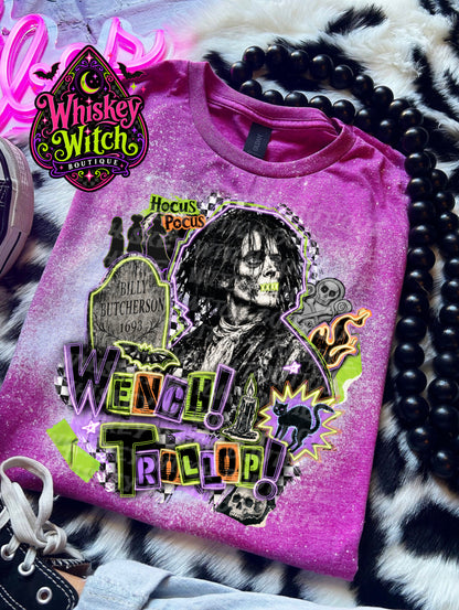 Wench Trollop Bleached T-Shirt – Retro Spooky Graphic Tee