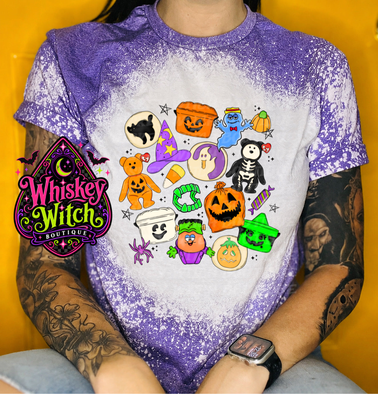Retro Halloween Shirt | Hand Bleached Nostalgic Trick or Treat Graphic Tee