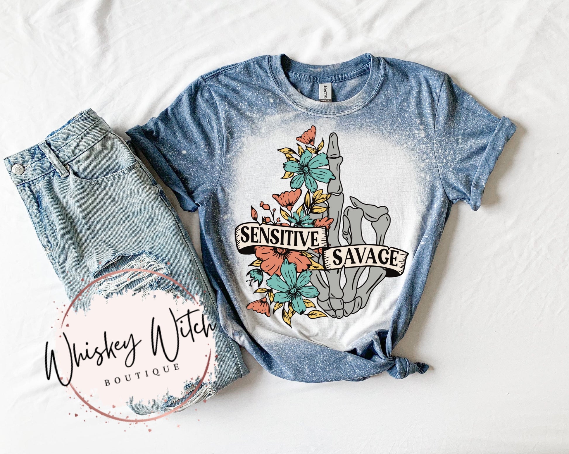 Bleached shirt Sensitive Savage | vintage | retro | distressed | custom | funny shirt | dead inside | best seller