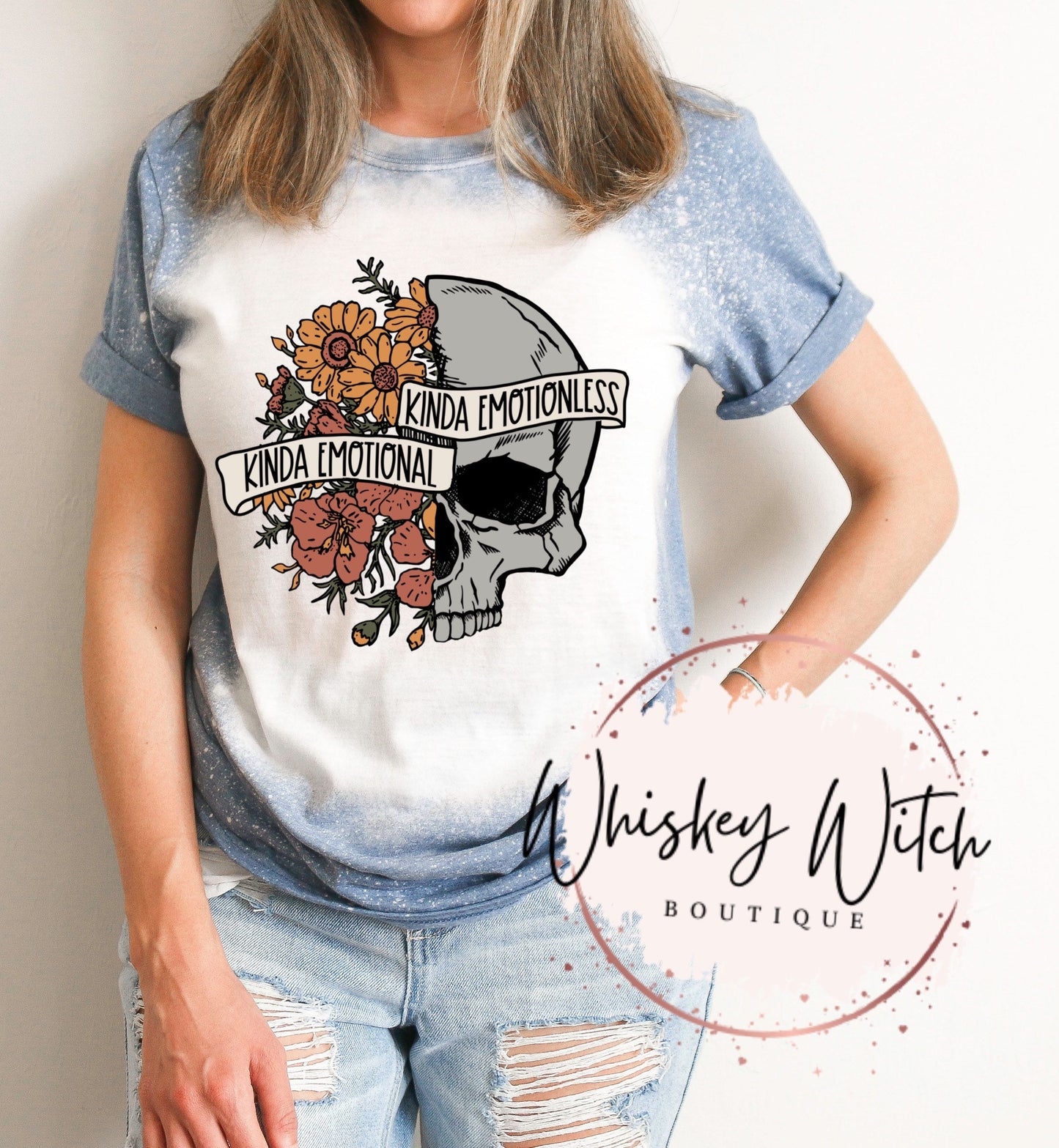 Kinda Emotional Kinda Emotionless bleached t shirt | vintage | retro | distressed | custom | funny shirt | dead inside