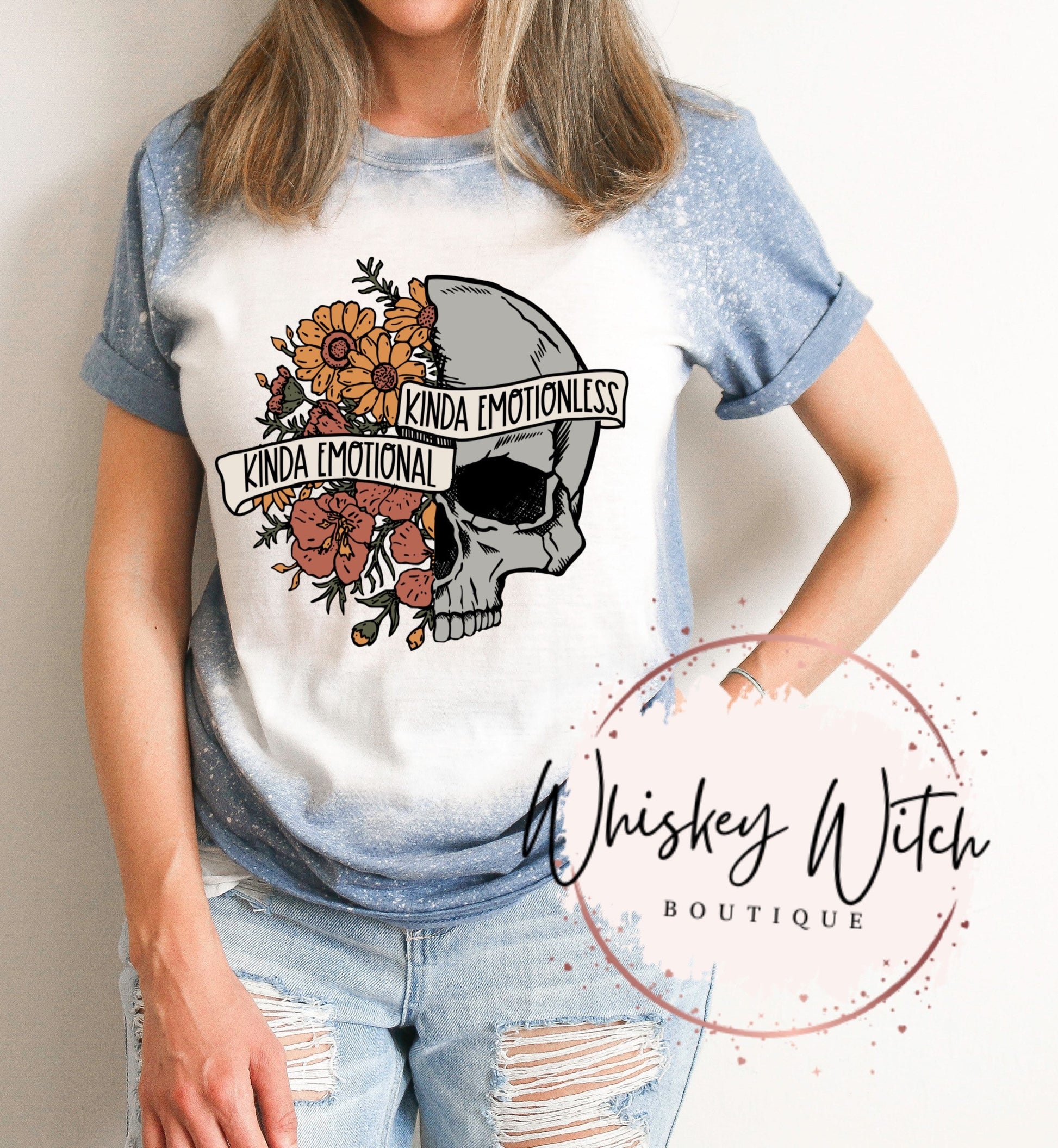Kinda Emotional Kinda Emotionless bleached t shirt | vintage | retro | distressed | custom | funny shirt | dead inside