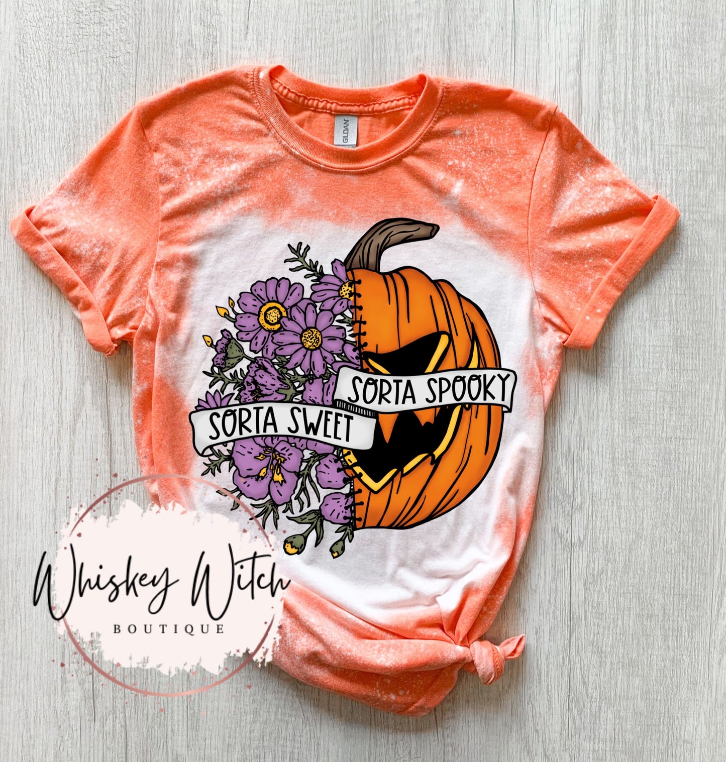 Sorta Sweet Sorta Spooky Bleached TShirt | Spooky | Halloween