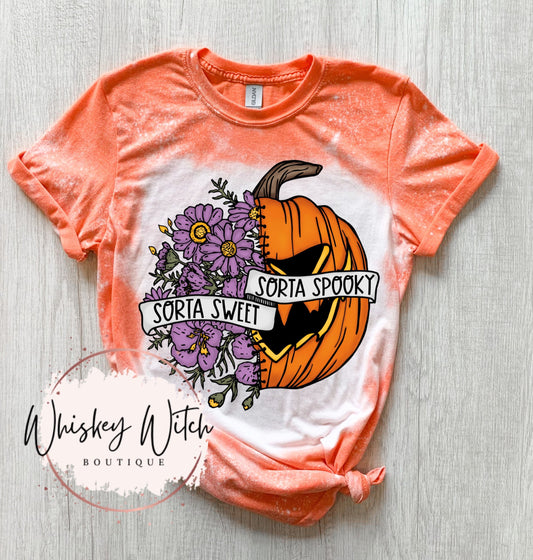 Sorta Sweet Sorta Spooky Bleached TShirt | Spooky | Halloween