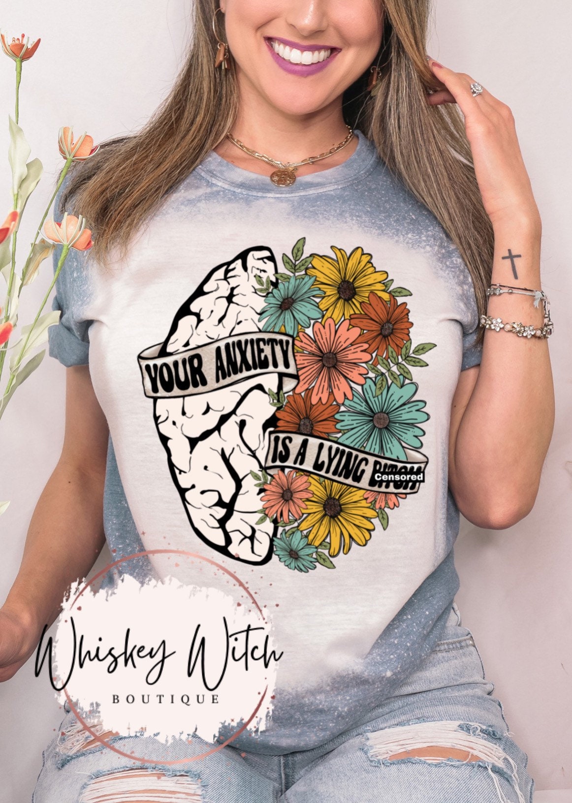 Your Anxiety Shirt bleached t shirt | vintage | retro | distressed | custom | funny shirt | mental health awareness