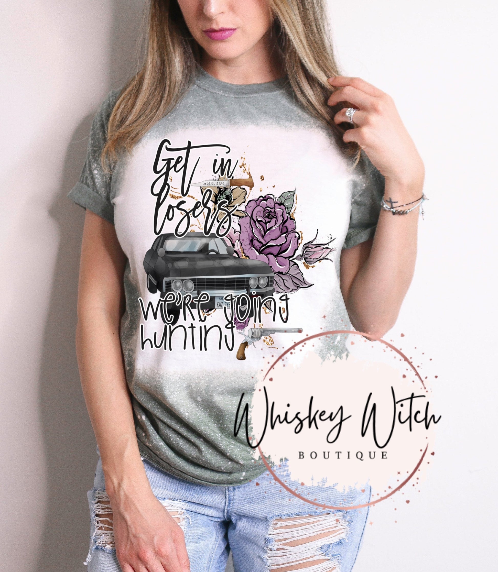 Supernatural Inspired bleached t shirt | vintage | retro | soft tee | custom | funny shirt | spooky | hunting