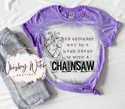 The Quickest Way to A Mans Heart bleached t shirt | vintage | retro | distressed | custom | funny shirt | soft tee | spooky | Halloween