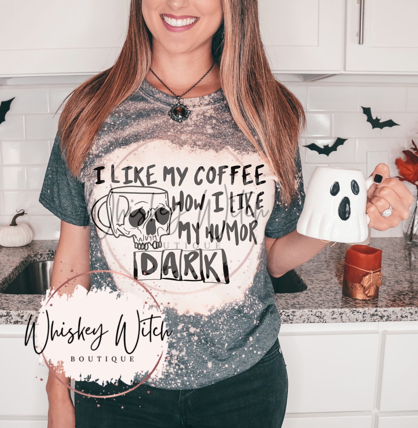 I Like My Coffee How I Like My Humor Dark coffee shirt bleached t shirt | vintage | retro | soft tee | custom | funny shirt | coffee lover