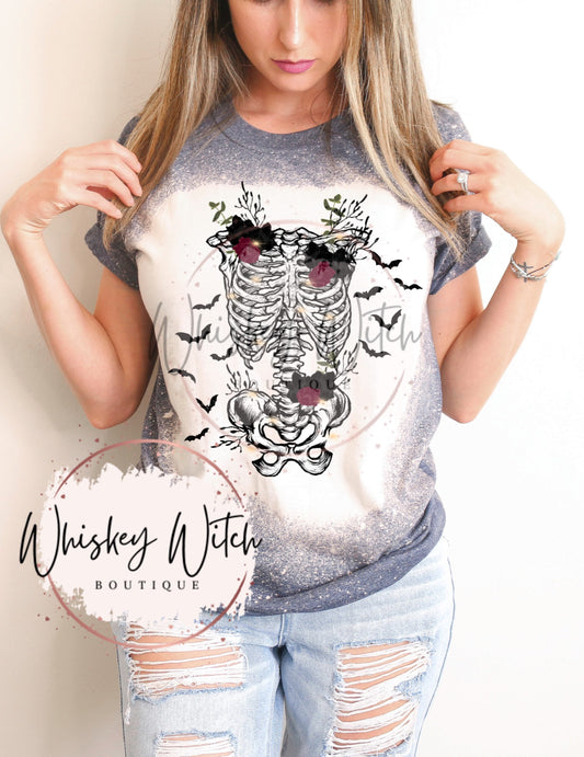 Skeleton Cage | dead inside bleached t shirt | vintage | retro | distressed | custom | funny shirt