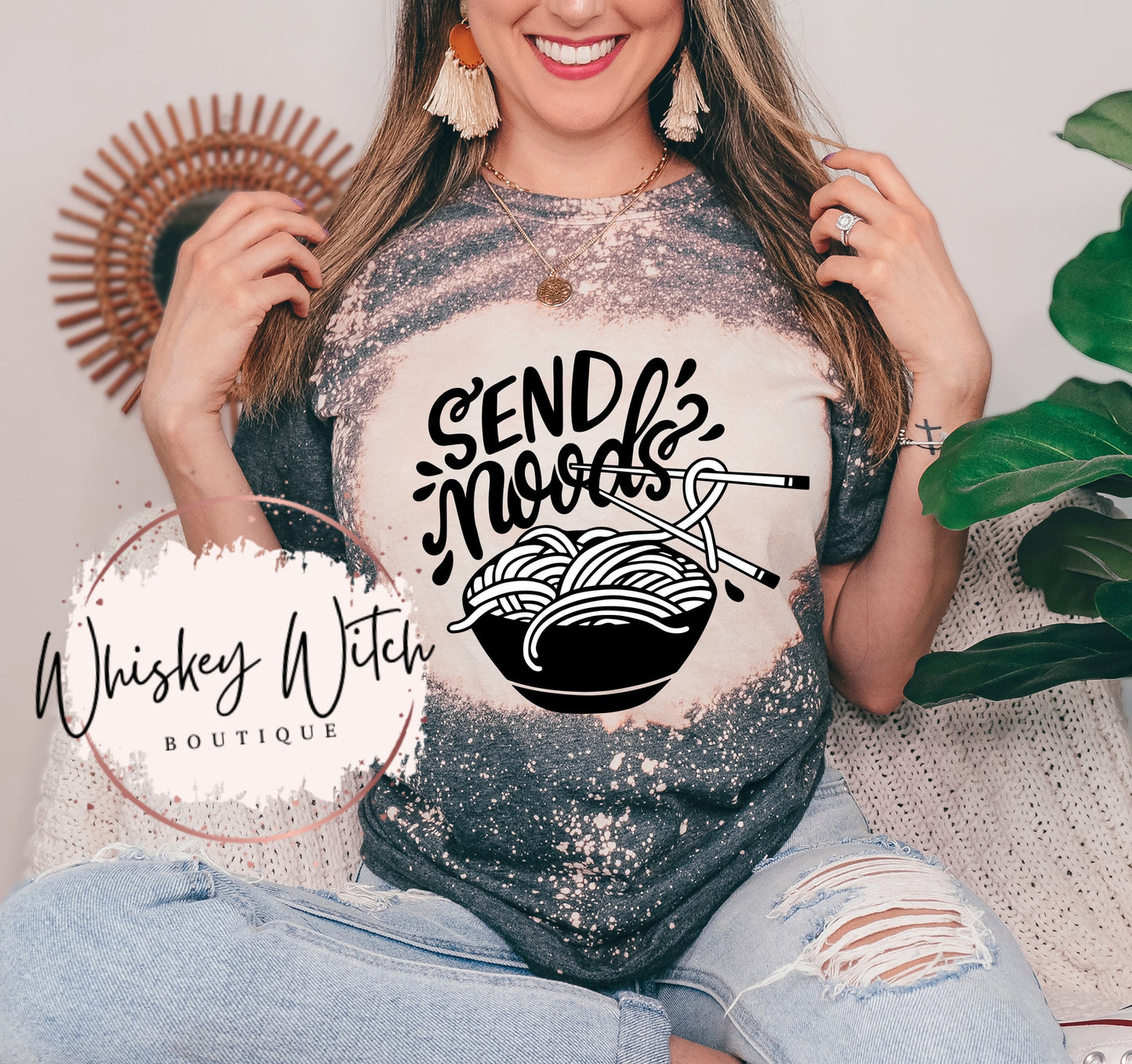 Send Noods Funny bleached t shirt | vintage | retro | distressed | custom | funny shirt