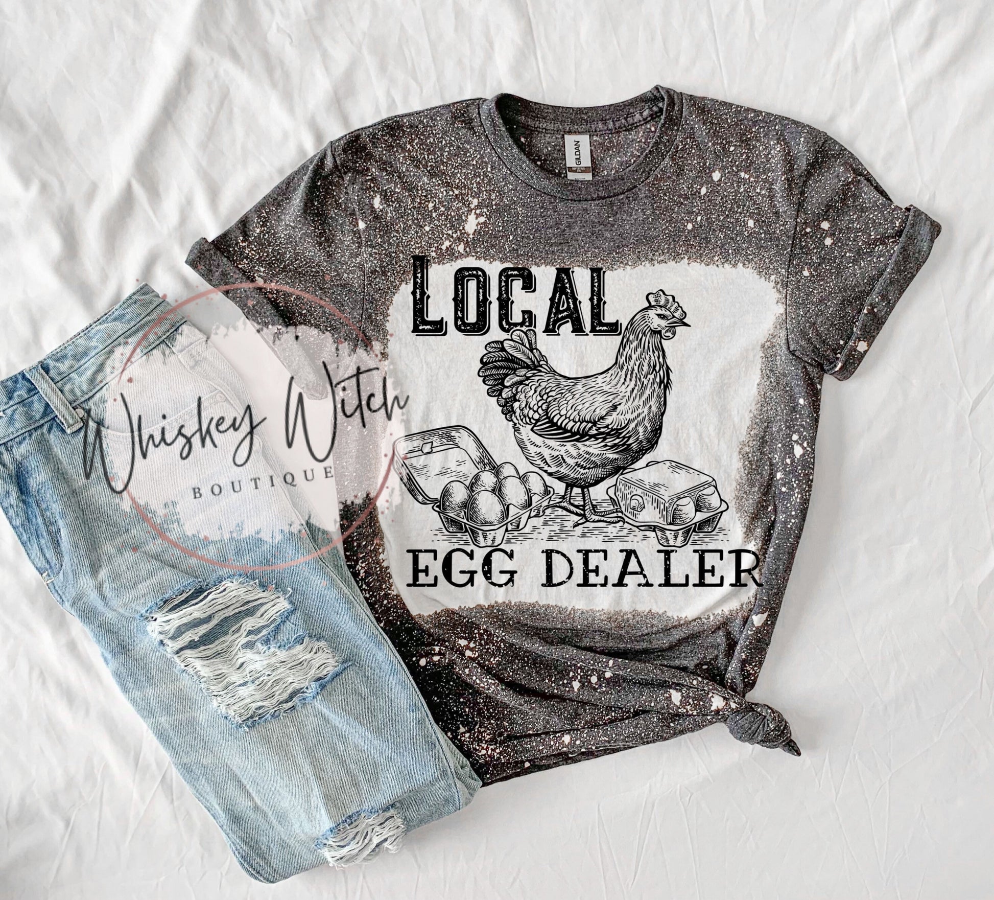 Funny shirt Local Egg Dealer bleached shirt | vintage | retro | distressed | custom | chickens | chicken lady | women’s clothing | chickens