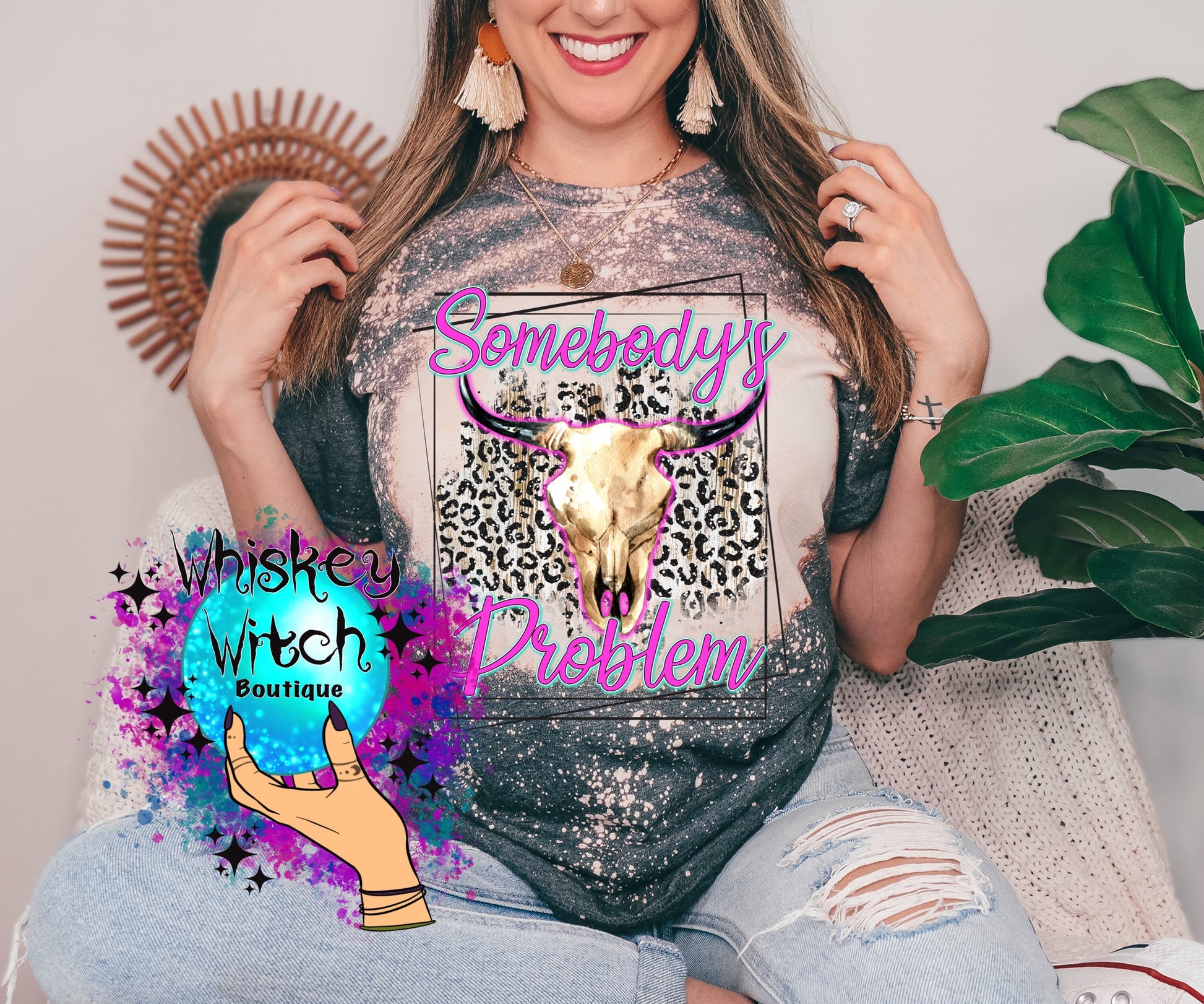 Bleached Tee | Western , Concert t shirt , leopard print tee, gift for mom ideas, retro, vintage , best seller