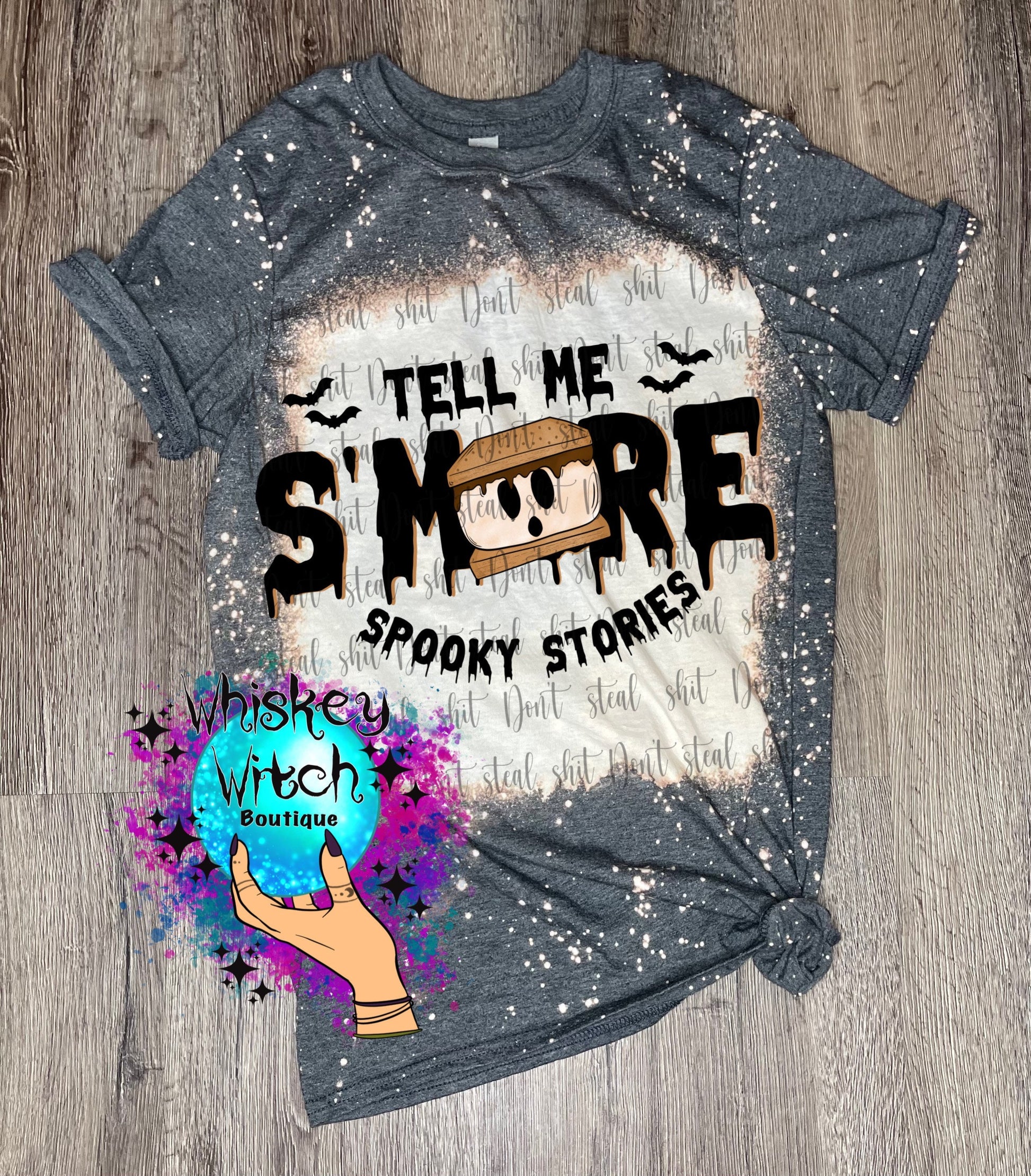 Bleached shirt Tell me S’more Scary Stories | funny | gift | unisex | distressed | retro | best seller | summer