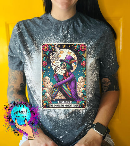 Tarot The Joker Skeleton bleached t shirt | vintage | retro | distressed | custom | horror | goth | bleached tee | graphic tee | witchy