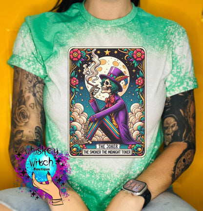 Tarot The Joker Skeleton bleached t shirt | vintage | retro | distressed | custom | horror | goth | bleached tee | graphic tee | witchy