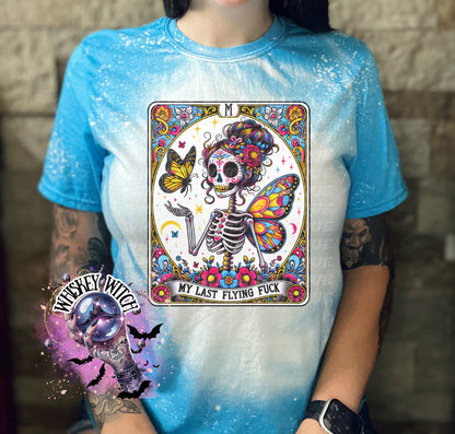 Funny Tarot My Last |Skeleton bleached t shirt | vintage | retro | distressed | custom | horror | goth | bleached tee | graphic tee | witchy