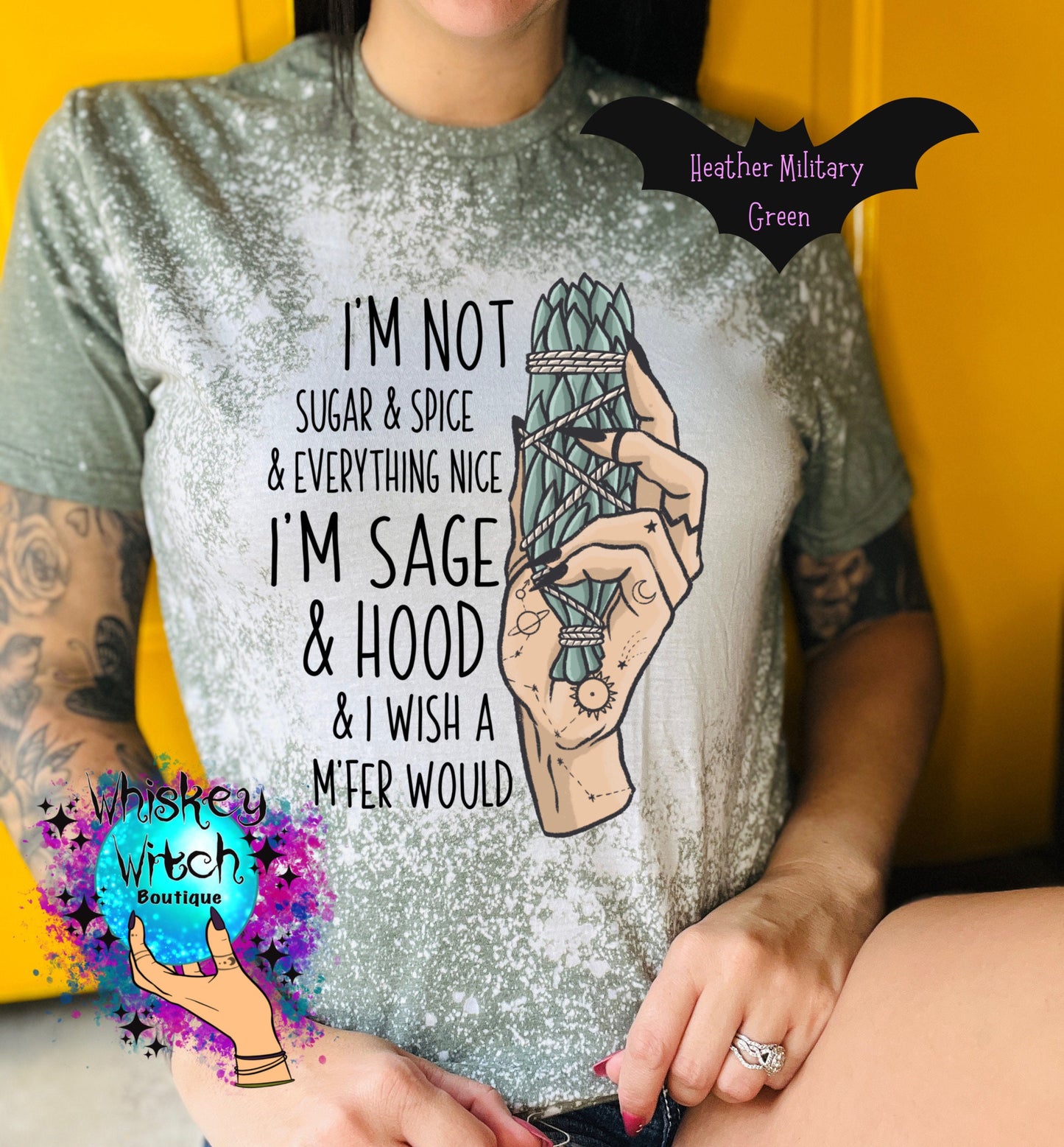 Bleached shirt Sage and Hood witchy shirt | sassy | unisex | bleached | vintage | retro | distressed | custom | funny | gift best seller