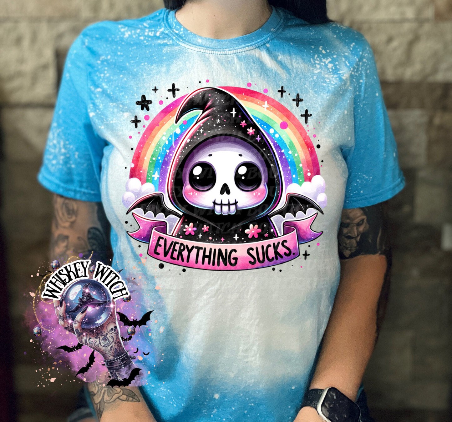 Everything Sucks Grim Reaper | vintage | retro | distressed | custom | funny shirt | Halloween | gift | sarcastic | snarky | goth | custom