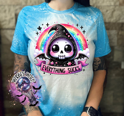 Everything Sucks Grim Reaper | vintage | retro | distressed | custom | funny shirt | Halloween | gift | sarcastic | snarky | goth | custom
