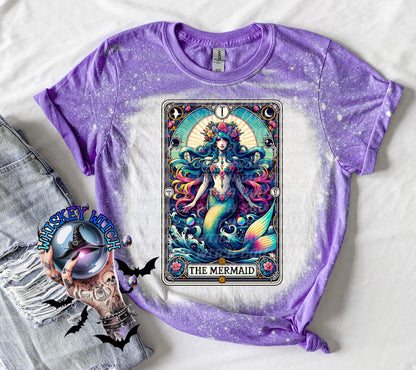 Tarot The Mermaid bleached t shirt | vintage | retro | distressed | custom | horror | goth | bleached tee | graphic tee | witchy | shirt