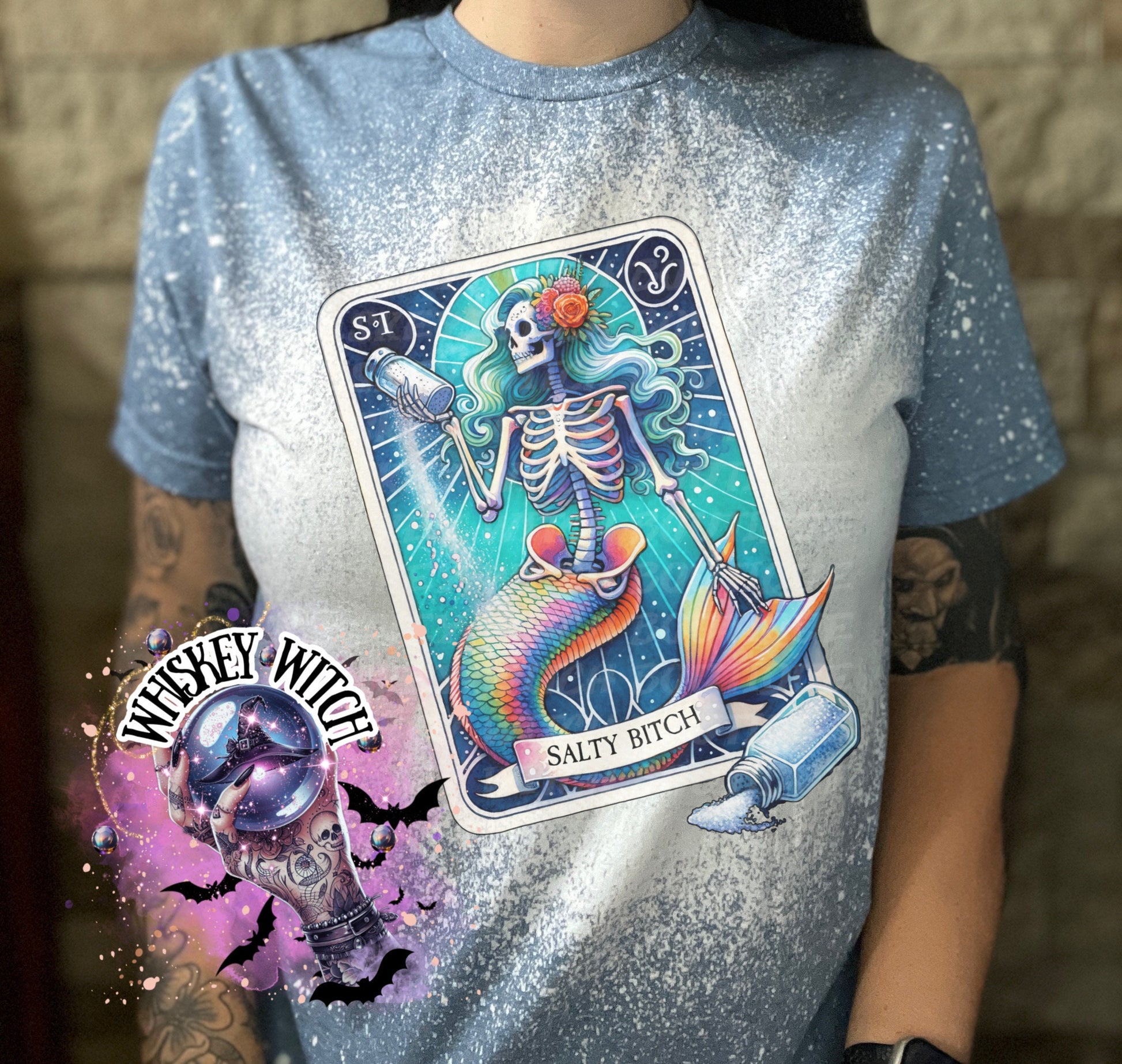 Salty b*tch mermaid | retro | distressed | custom | funny |T shirt | gift | T shirts funny | cool T shirts | sarcastic | snarky | goth
