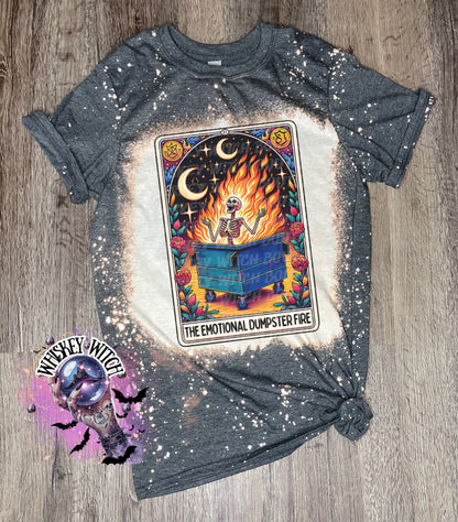 Funny tarot dumpster fire bleached t shirt | vintage | retro | distressed | custom | horror | goth | bleached tee | graphic tee | witchy