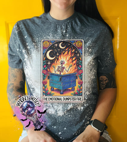 Funny tarot dumpster fire bleached t shirt | vintage | retro | distressed | custom | horror | goth | bleached tee | graphic tee | witchy