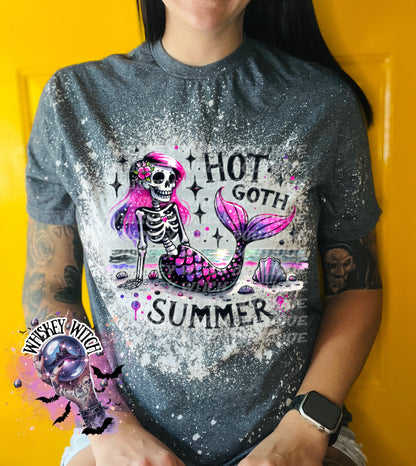 Hot Goth Summer Halloween bleached t shirt | vintage | retro | cute summer shirt | custom | funny shirt | handmade | gift | cool