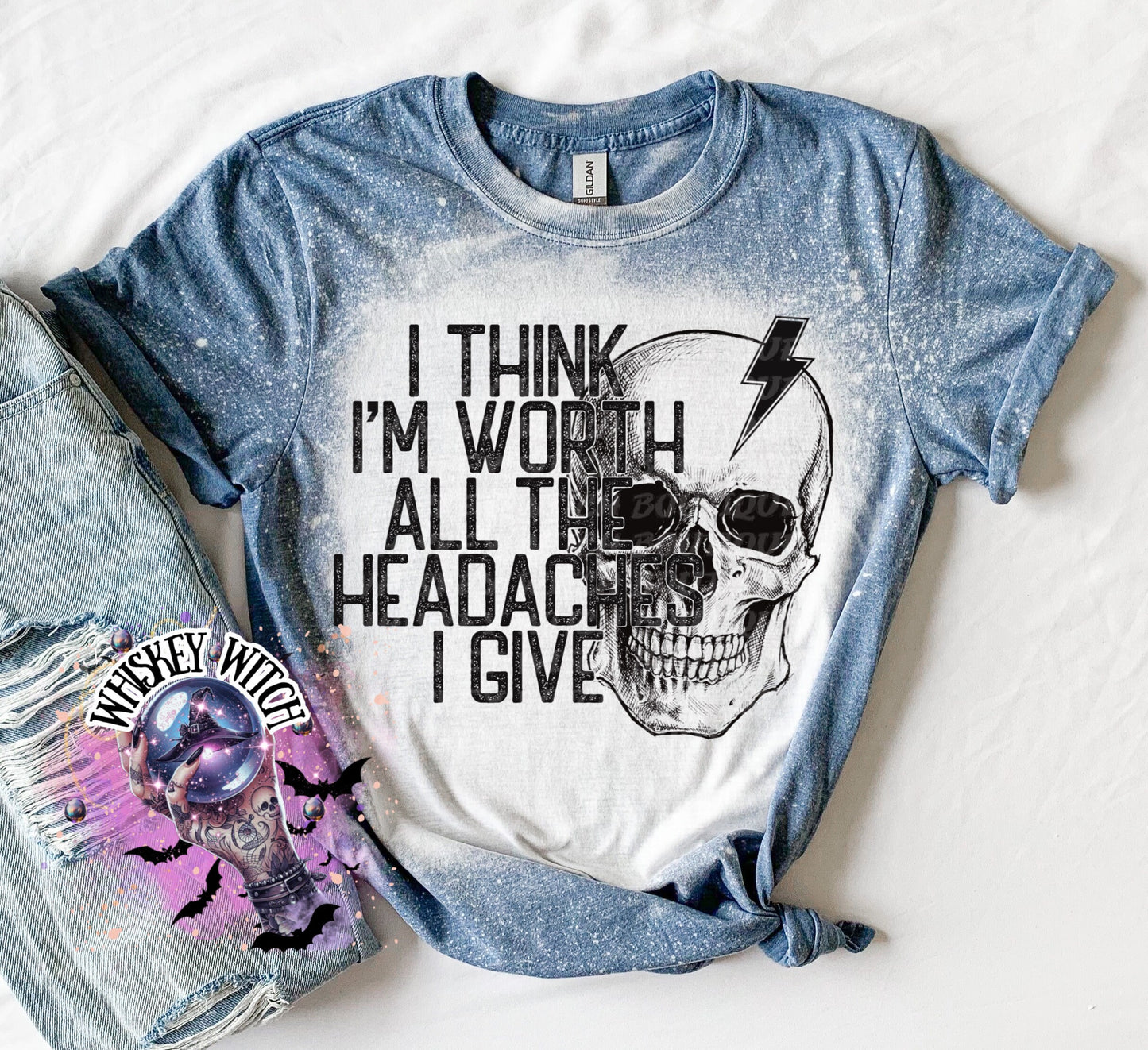 Worth the headaches Bleached Tee | retro | soft tee | best seller | bleached tshirt | custom | gift | vintage | best seller | funny shirt