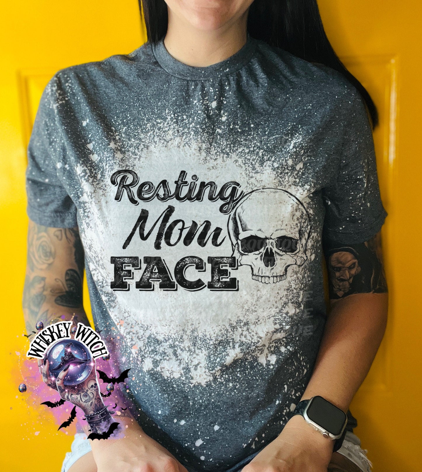 Resting Mom Face Bleached Tee | retro | distressed | best seller | bleached tshirt | custom | gift | vintage | best seller | funny shirt
