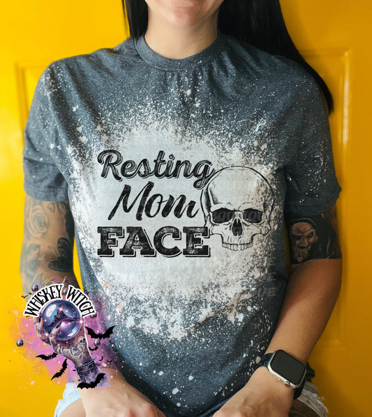 Resting Mom Face Bleached Tee | retro | distressed | best seller | bleached tshirt | custom | gift | vintage | best seller | funny shirt