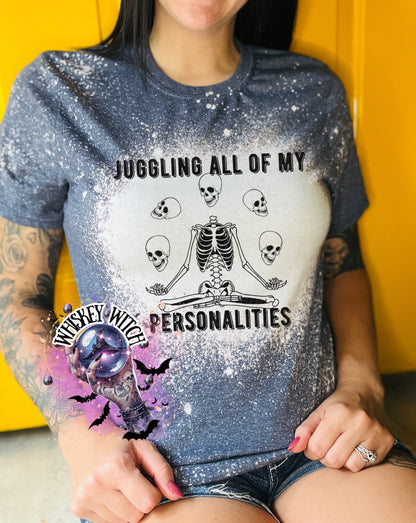 Juggling All My Personalities bleached shirt| vintage | retro  | custom |T shirt  | gift | T shirts funny | cool T shirts | sarcastic | gift