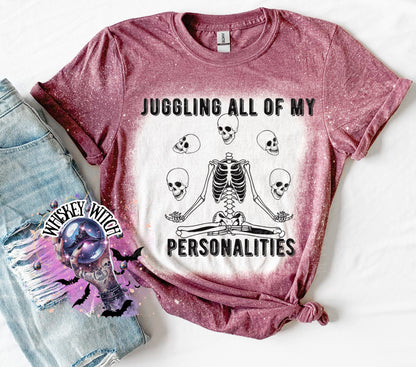 Juggling All My Personalities bleached shirt| vintage | retro  | custom |T shirt  | gift | T shirts funny | cool T shirts | sarcastic | gift