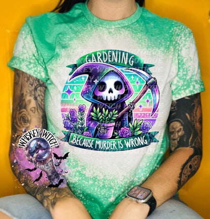 Gardening Because | vintage | retro | bleached T shirt | custom | funny |T shirt | gift | T shirts funny | cool T shirts | sarcastic | soft