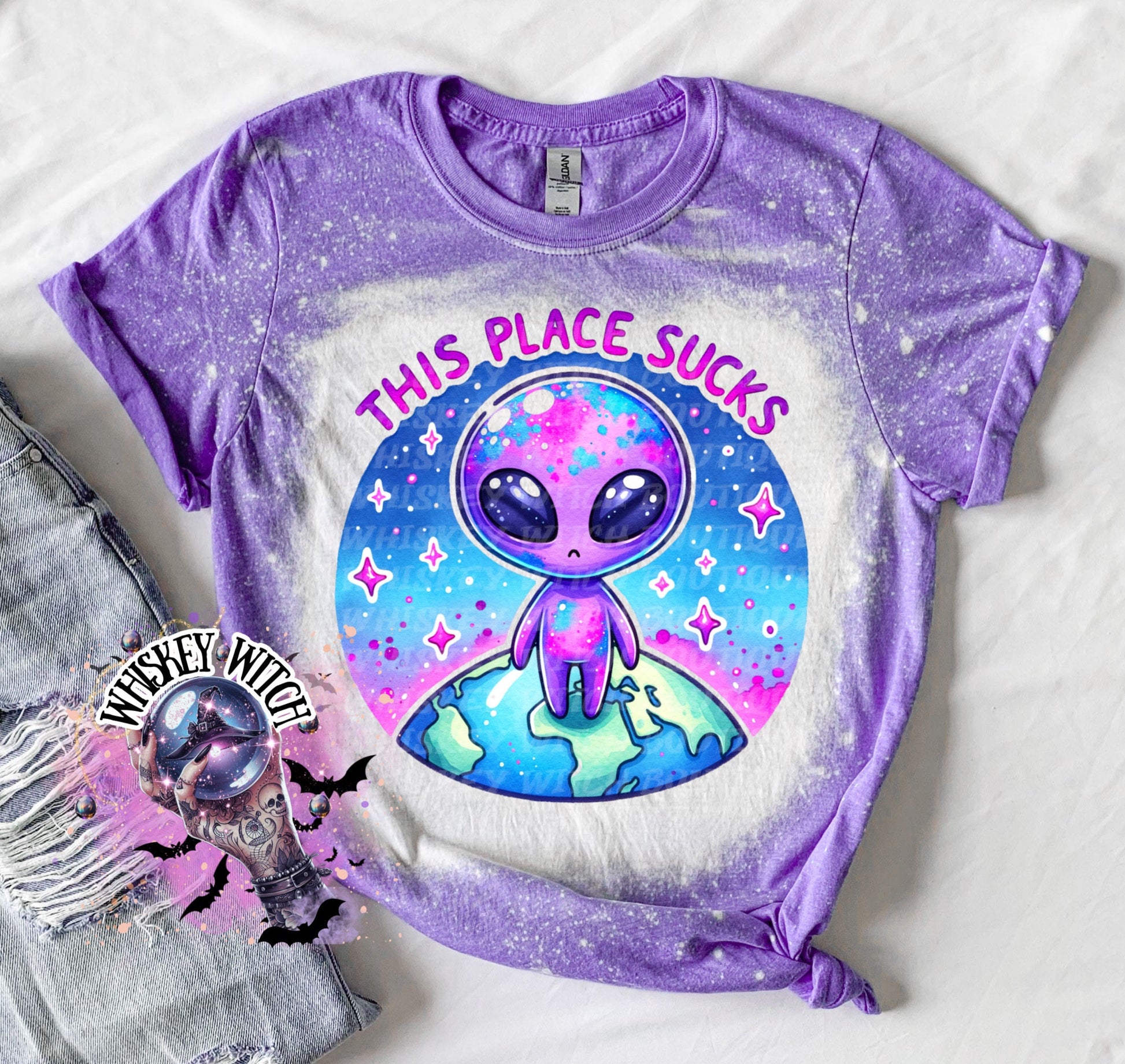 This Place Sucks Alien | vintage | retro | distressed | custom | funny shirt | Halloween | gift | sarcastic | snarky | goth | custom | mom