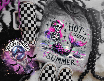 Hot Goth Summer Halloween bleached t shirt | vintage | retro | cute summer shirt | custom | funny shirt | handmade | gift | cool