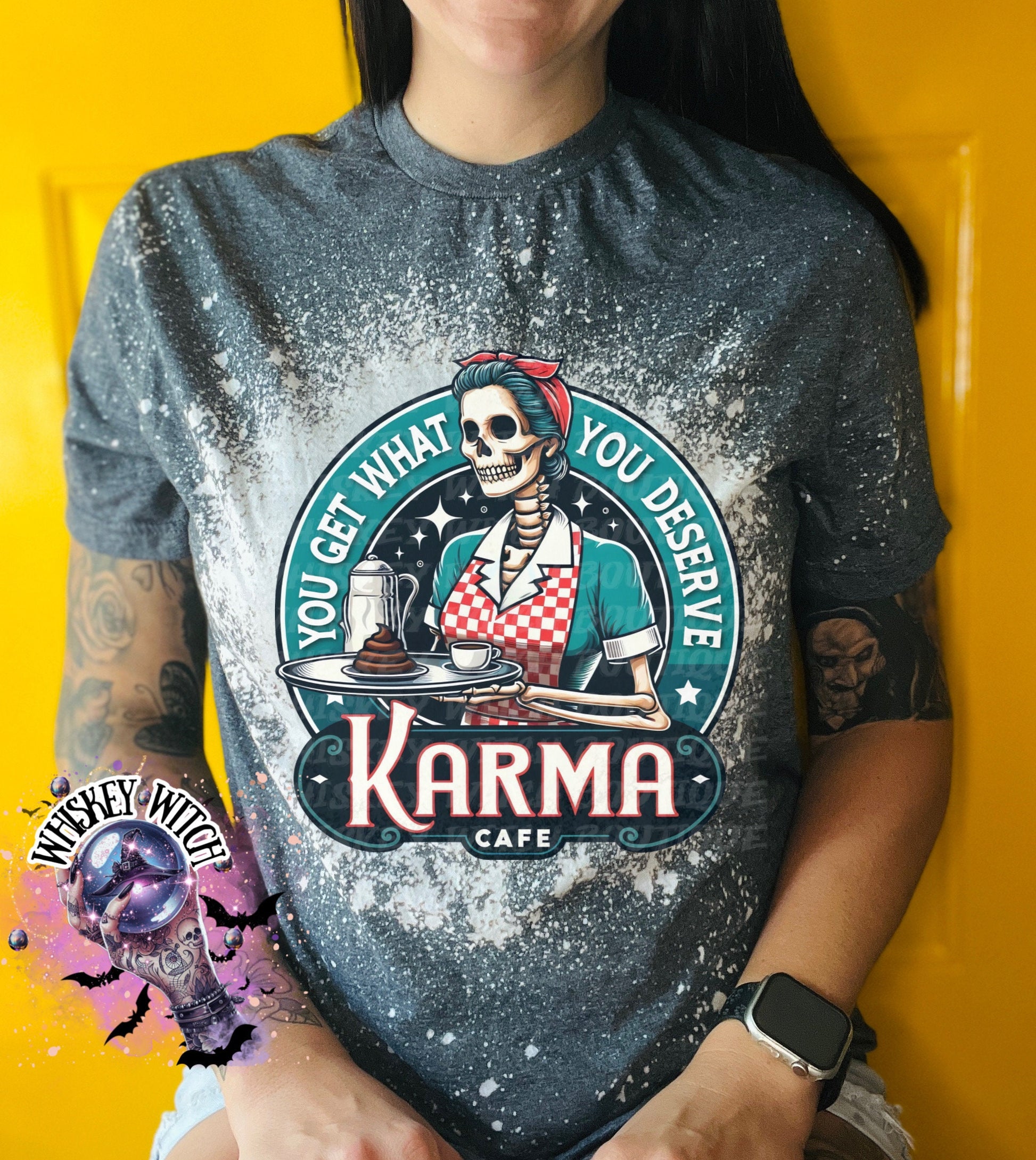 Skeleton Karma | vintage | retro | distressed | custom | funny |t shirt | gift | t shirts funny | cool t shirts | sarcastic | gifts for her