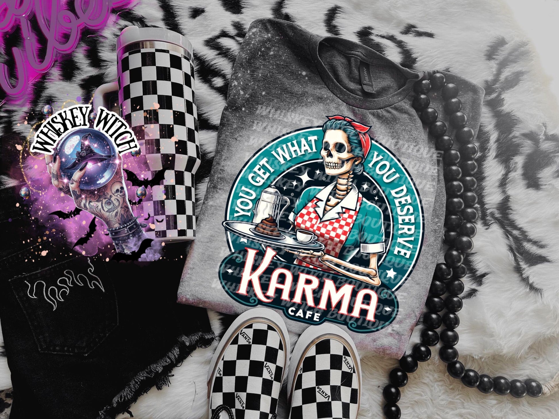 Skeleton Karma | vintage | retro | distressed | custom | funny |t shirt | gift | t shirts funny | cool t shirts | sarcastic | gifts for her