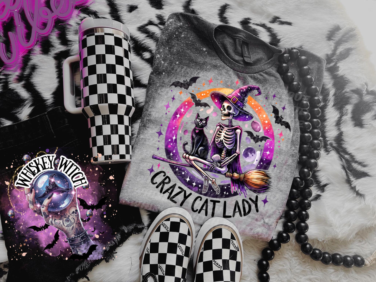 Crazy Cat Lady witch | vintage | retro | distressed | custom | funny shirt | Halloween | gift | snarky | goth | custom | mom | summer