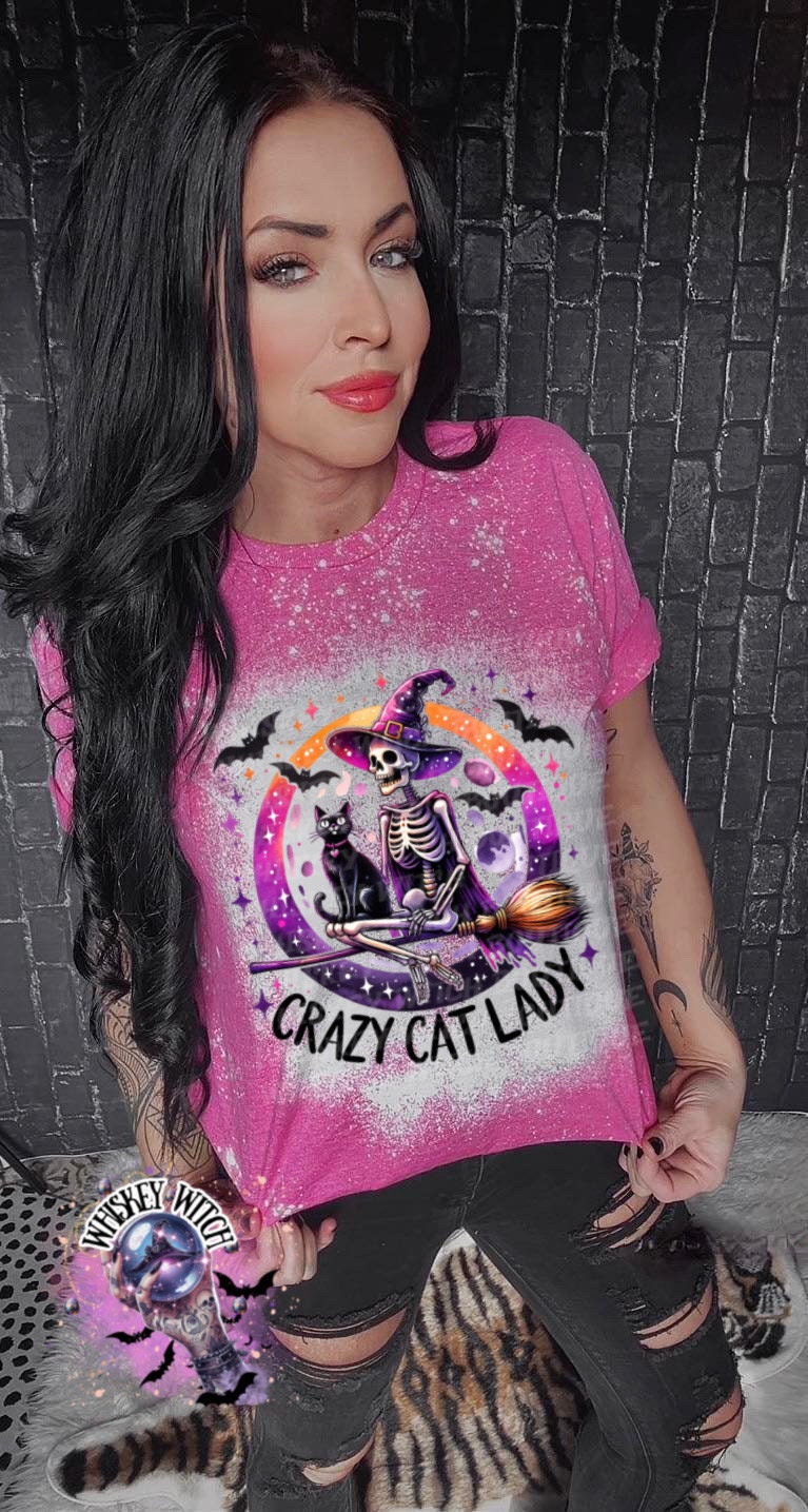 Crazy Cat Lady witch | vintage | retro | distressed | custom | funny shirt | Halloween | gift | snarky | goth | custom | mom | summer