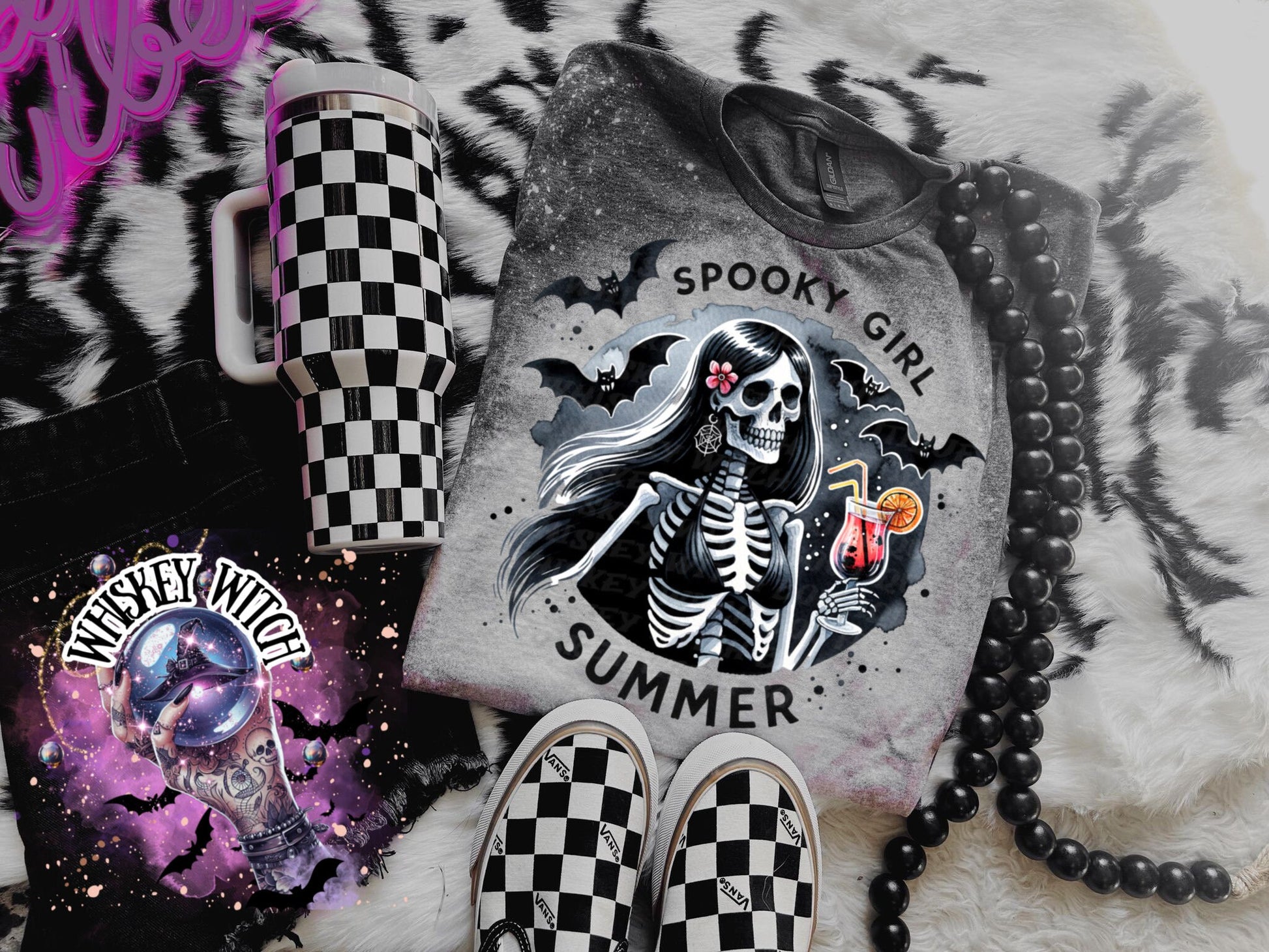 Spooky Girl Skeleton Cute summer shirt | vintage | custom |funny shirt | Halloween | gift | snarky | goth | summer