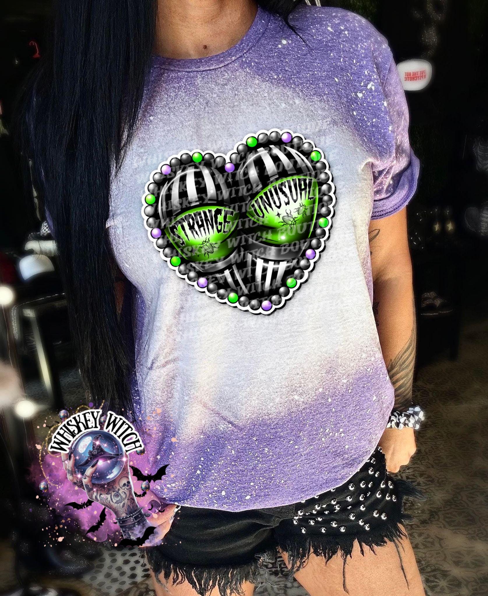 Bleached shirt Spooky Strange | vintage | retro | distressed | custom | funny | Halloween | gift | womens shirt | goth | T shirt | handmade