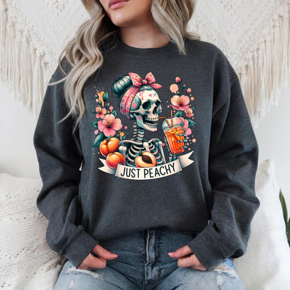 Just Peachy Unisex Heavy Blend™ Crewneck Sweatshirt | skull | skeleton | goth | womens shirt | gifts for her | gift idea | trending | trendy