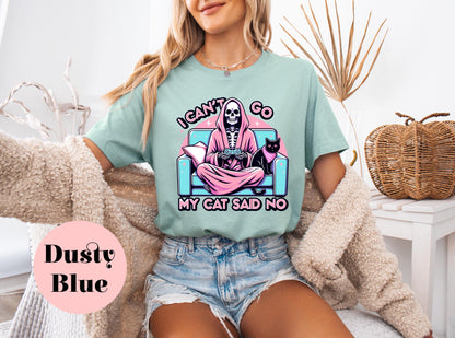 Reaper Cat Said No | vintage | retro | distressed | custom | funny shirt | Halloween | gift | snarky | goth | custom | mom | anxiety