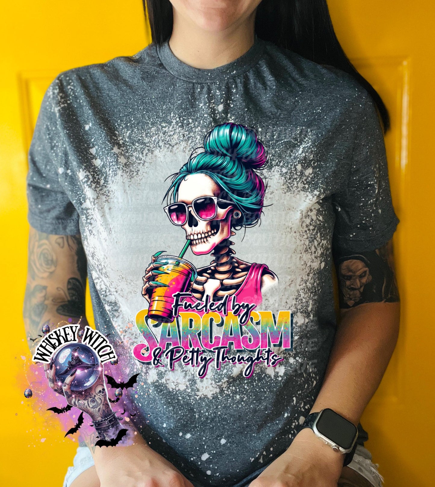 Spooky Fueled by Sarcasm Snarky bleached tee | vintage | retro | | gift | Tshirts funny | cool T shirts | sarcastic | soft tee